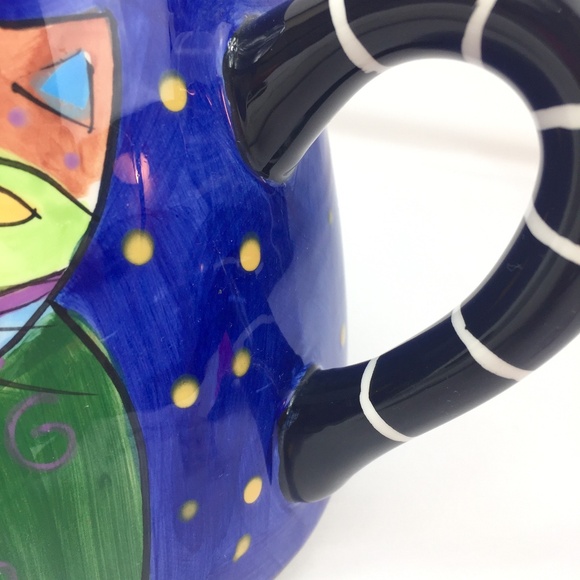 Milson and Louis Whimsical Cats Hand Painted Ceramic Teapot and Coaster Set - Picture 6 of 9